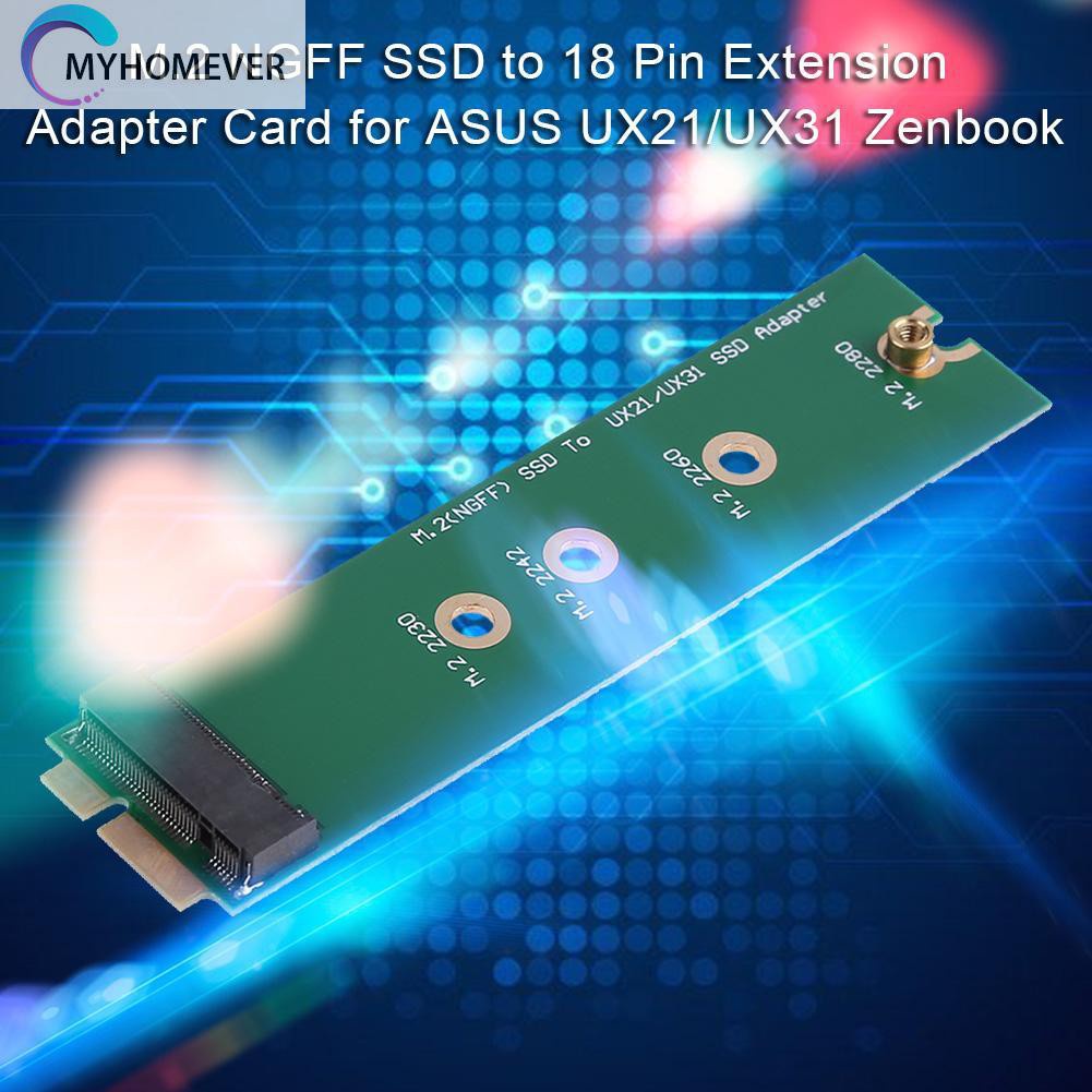 myhomever M.2 NGFF SSD to 18 Pin Extension Adapter Card for ASUS UX21/UX31 Zenbook