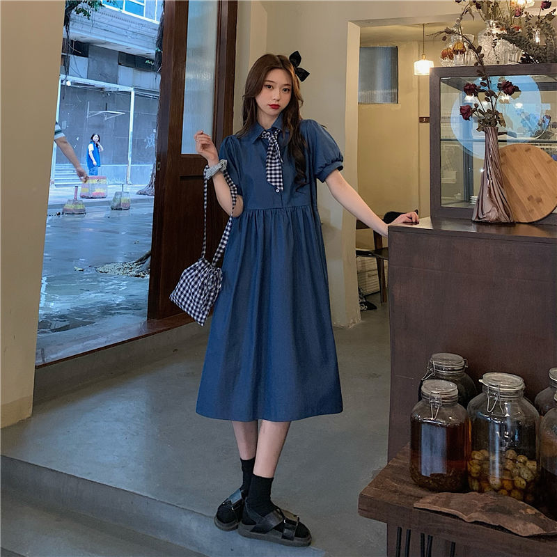 Váy Thời Trang Tay Ngắn Phong Cách Nhật Bản