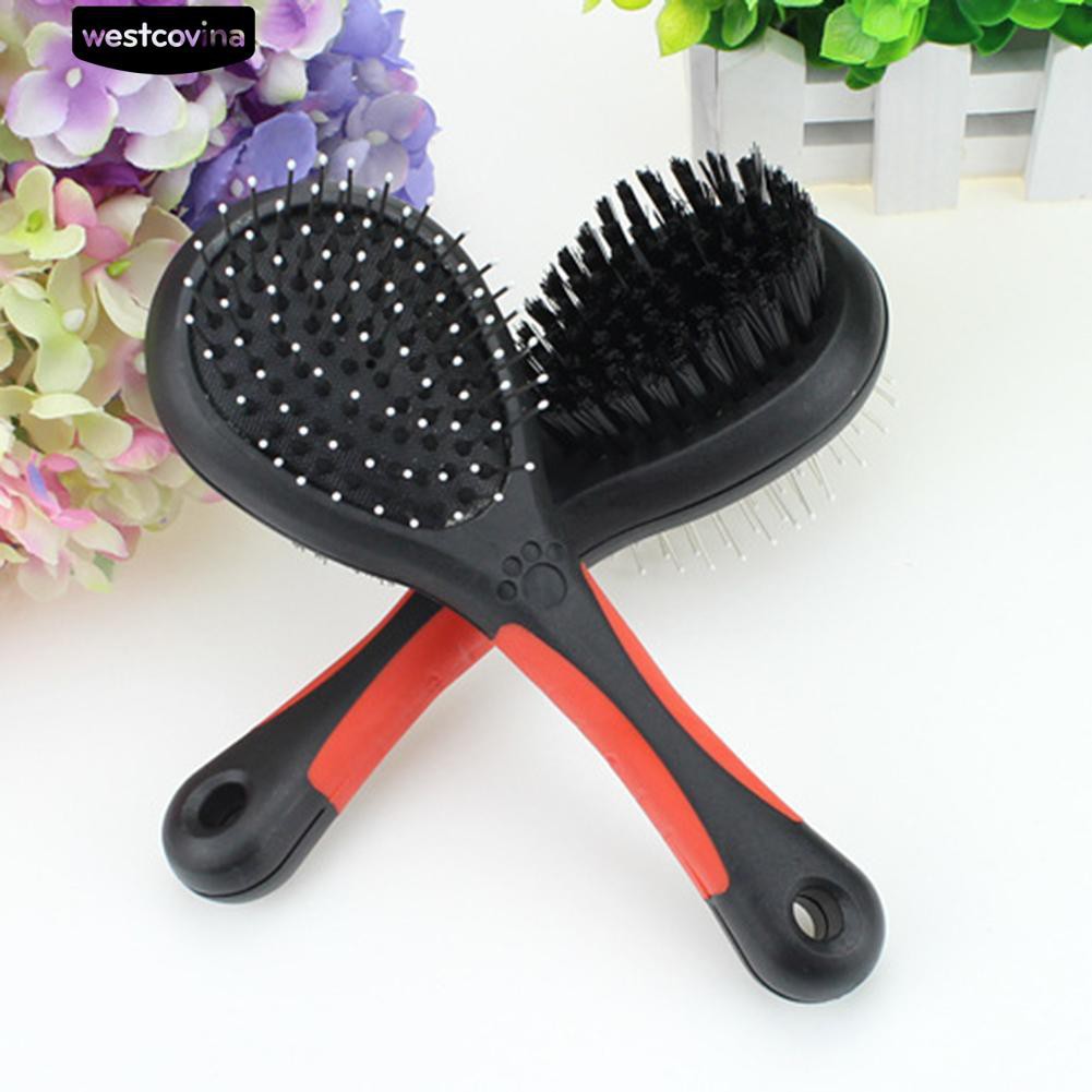 Lược chải lông 2 mặt cho thú cưng có tay cầm tiện dụng