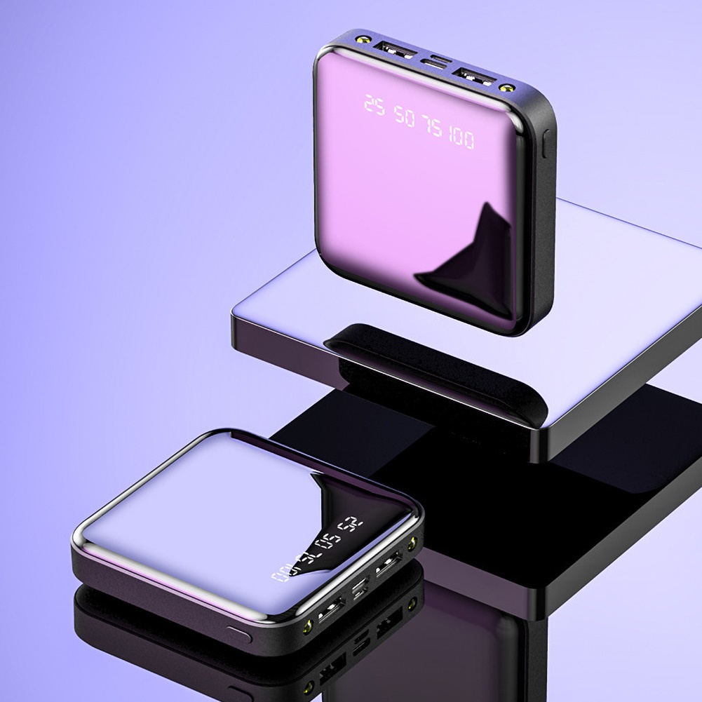 Cục Sạc Dự Phòng Hai Cổng USB Có Đèn LED 10000/20000mAh Mang Đi Tiện Dụng