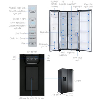 Tủ lạnh Samsung side by side RS64R5301B4/SV
