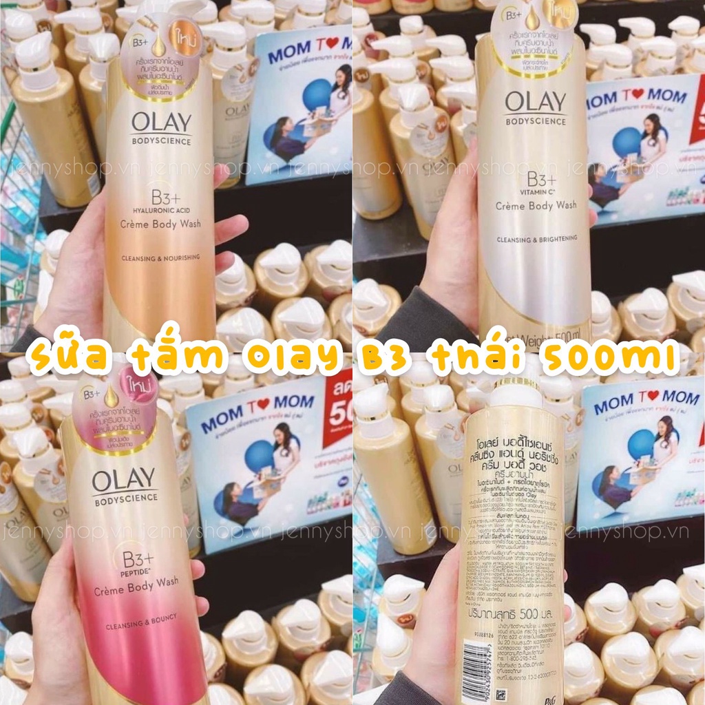 Sữa Tắm Dưỡng Trắng Mờ Thâm Nám Olay B3 Creme Body Wash 500ml