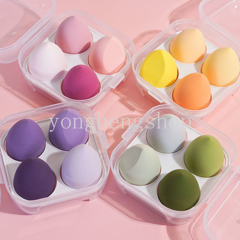 Set 4 Mút Trang Điểm Hình Quả Trứng Có Thể Sử Dụng Dạng Khô Và Ướt