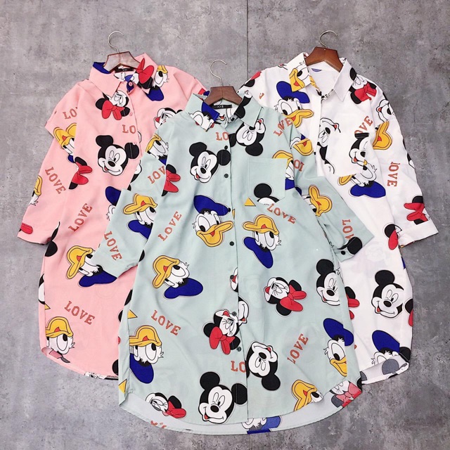 [ Mã FAMAYWA2 giảm 10K đơn 50K] Đầm sơ mi form rộng họa tiết xinh - Freesize dưới 60kg vừa - Carotshop | BigBuy360 - bigbuy360.vn