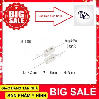 Trở Sứ 5W 1 ôm 5 ôm 2.2 ôm (Trở Công Suất)