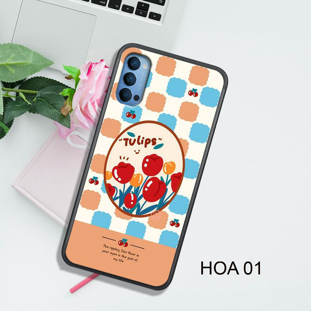 Ốp Lưng  OPPO A91/RENO 3 - RENO 3 PRO - RENO 4 - RENO 4 PRO - RENO 5 , In Hình HOA, Màu Sắc Bắt Mắt.