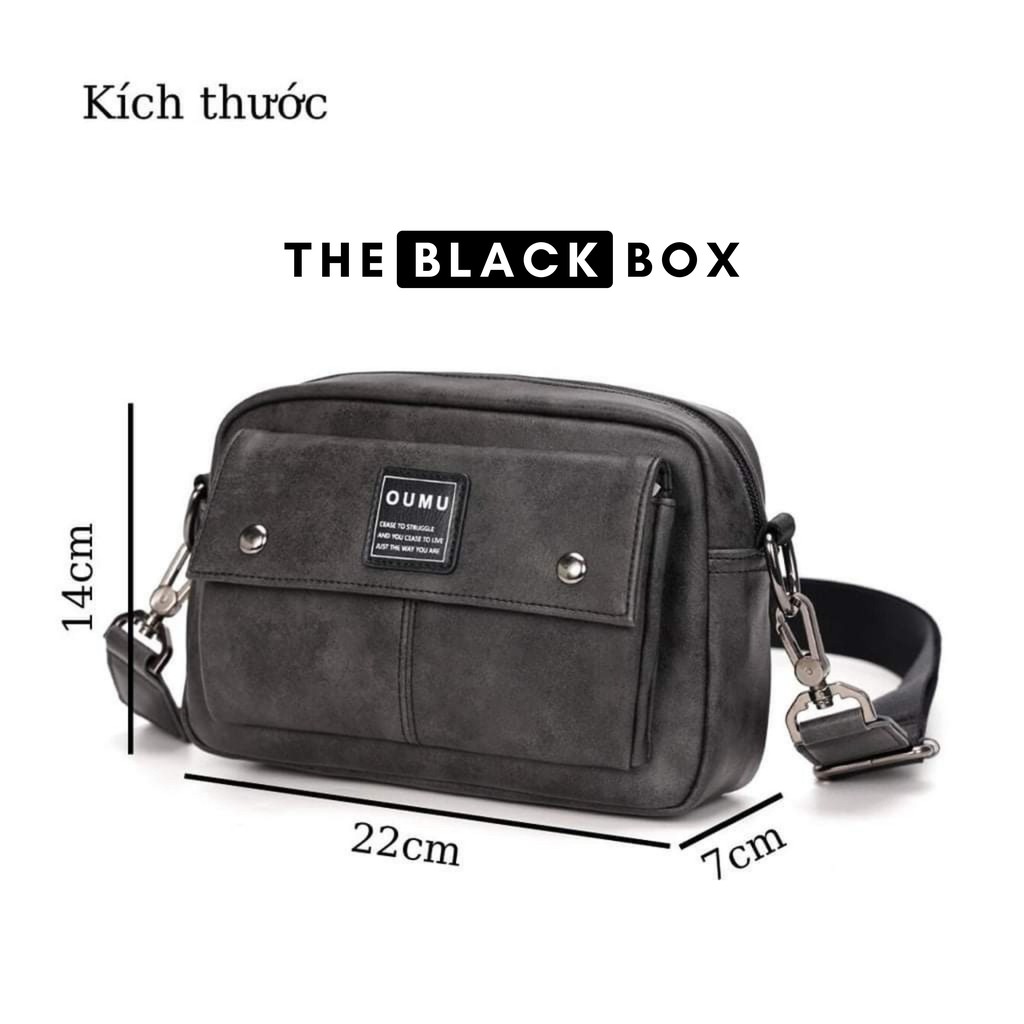 Túi Đeo Chéo Nam OUMU Da PU Cao Cấp Màu Xám Xi Măng Cặp Đeo Vai Đi Chơi Dạo Phố Túi Xách Nam Phong Cách Street Wear 2022 | BigBuy360 - bigbuy360.vn