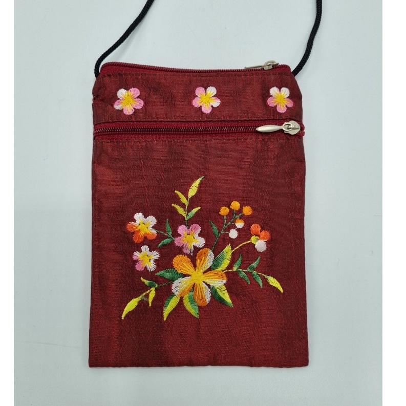 Túi đeo chéo vải thêu hoa dáng nhỏ xinh size 11 TC032907