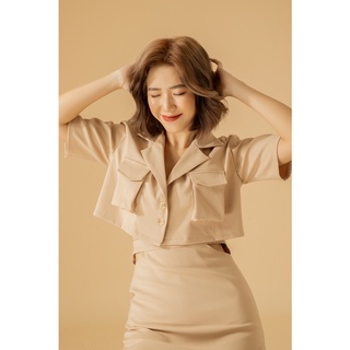 CLÉLIE - ÁO VÁY BEIGE SET