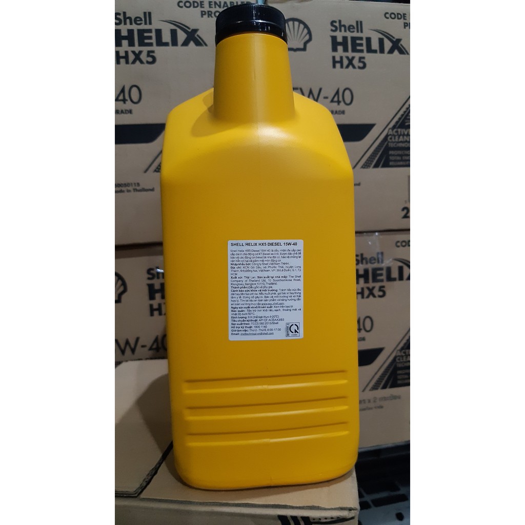 Dầu nhớt Shell Helix HX5 Diesel 15W40 6L, dùng cho động cơ máy dầu