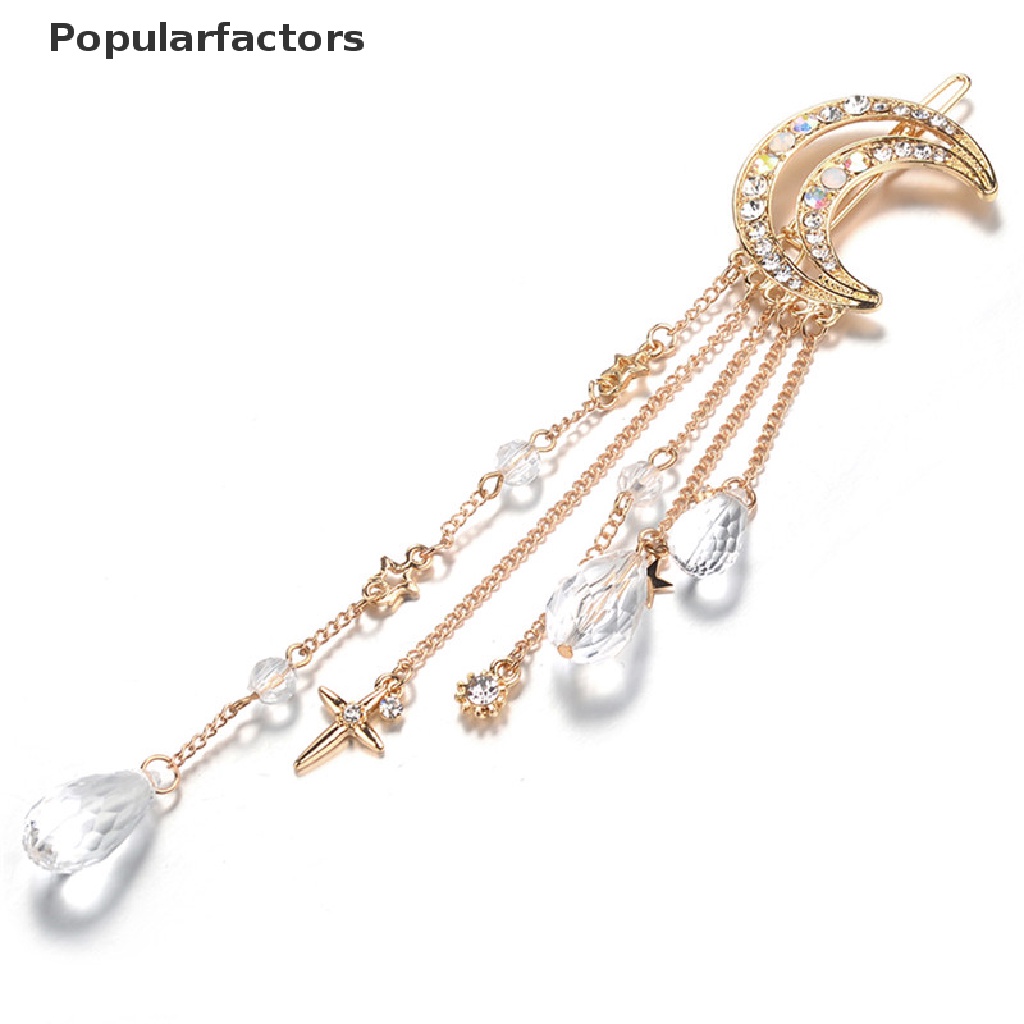 (Bán Chạy) Kẹp Tóc Pha Lê Hình Mặt Trăng Cho Cô Dâu (Hàng Có Sẵn