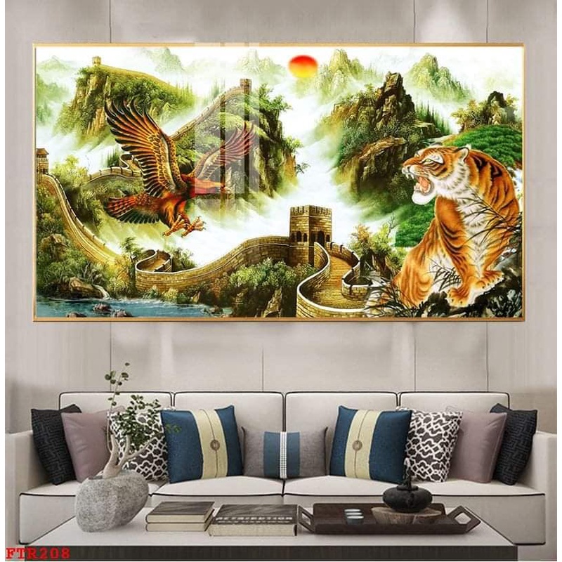 Tranh tráng gương mãnh hổ- đại bàng,dành cho người tuổi Dần,người có tính cách mạnh mẽ.