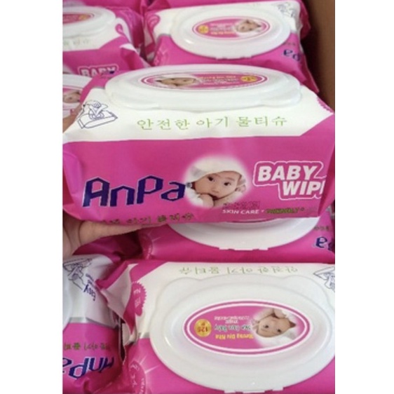Khăn ướt Baby Anpa loại 125 gr khổ lớn, khăn có mùi hương dịu nhẹ, an toàn cho da