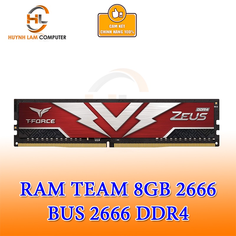 Ram 8GB Teamgroup Zeus DDR4 3200MHz Tản Đỏ Chính Hãng Viễn Sơn Phân phối