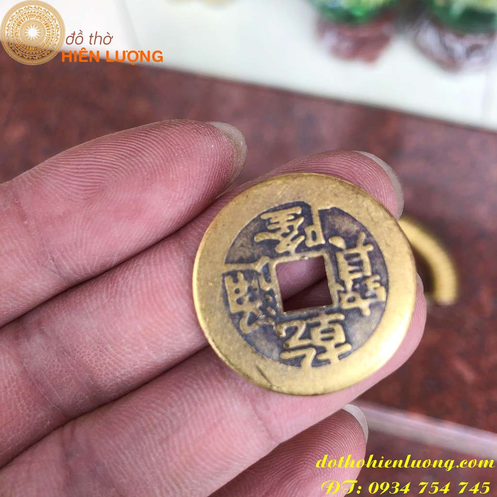 Set 5 ĐỒNG XU CỔ ÂM DƯƠNG KÍCH TÀI VẬN - Vật Phẩm Phong Thuỷ