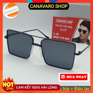 Kính Mát Nam Nữ Mắt Vuông Thời Trang Cao Cấp Chóng Chói Chống Tia UV Tặng Hộp Và Khăn Lau CANAVARO SHOP LM75
