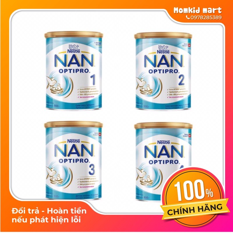 Sữa Nan Nga đủ số 1,2,3,4 400g+800g {Chèn chống móp-Date mới}