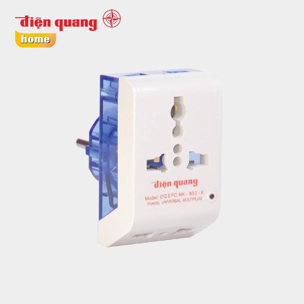 Ổ cắm, phích cắm chuyển đa chiều Điện Quang ĐQ EPC NK 803, chia 3 ổ, 3 ngả, thông minh, cao cấp Điện Quang.