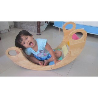 Bập bênh cầu vồng - bập bênh gỗ -bập bênh ngựa gỗ - đồ chơi gỗ