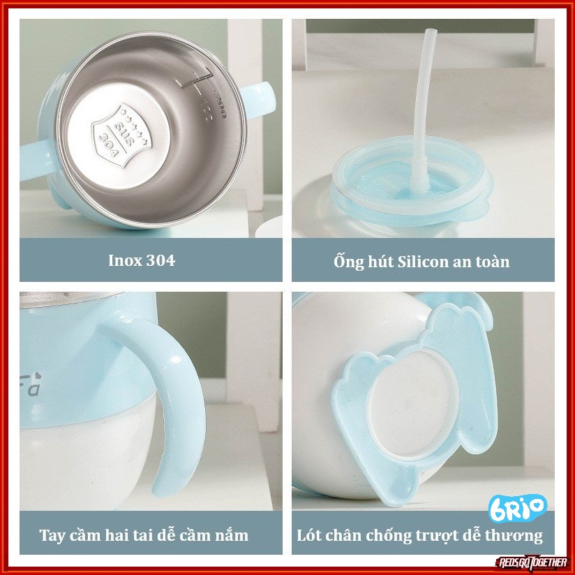 Cốc tập uống nước cho bé YIRUNFA hình chim cánh cụt dễ thương