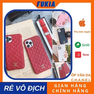 Ốp vân da c.h.a.n.e.l dành cho iphone 12/ 12 pro/ 12 promax/ 11/ 11 promax