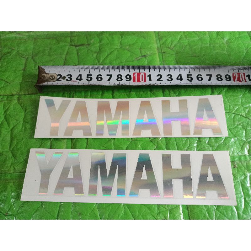 Bộ 2 tem dán Yamaha màu crôm bóng lớn new