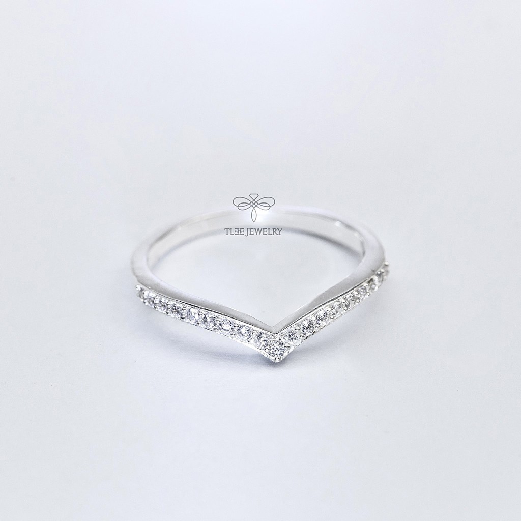 Nhẫn bạc nữ TLEE cung nạm đá một hàng sang trọng TleeJewelry A0165