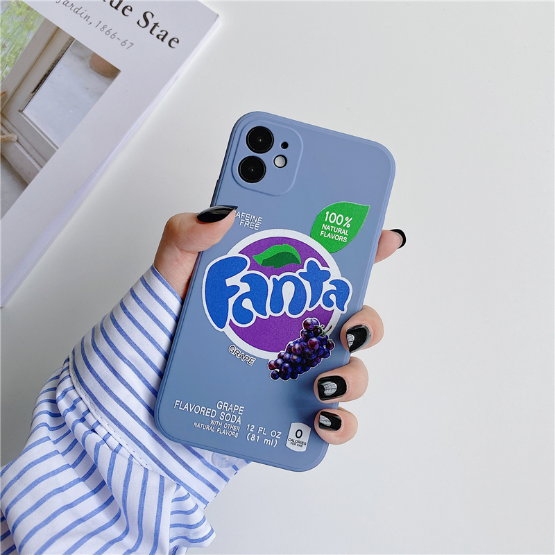 Ốp điện thoại silicon màu trơn hình Fanta iPhone 6 6S 7 8 Plus iPhone X XS MAX XR iPhone 12 Pro Max 12 Mini