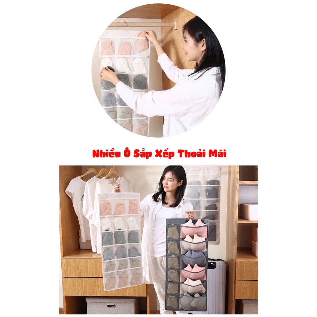 Túi Vải Treo ❤️ Túi Vải Để Đồ 30 Ô Đựng Vớ Tất Đồ Lót Gọn Gàng Và Tiện Dụng ❤️