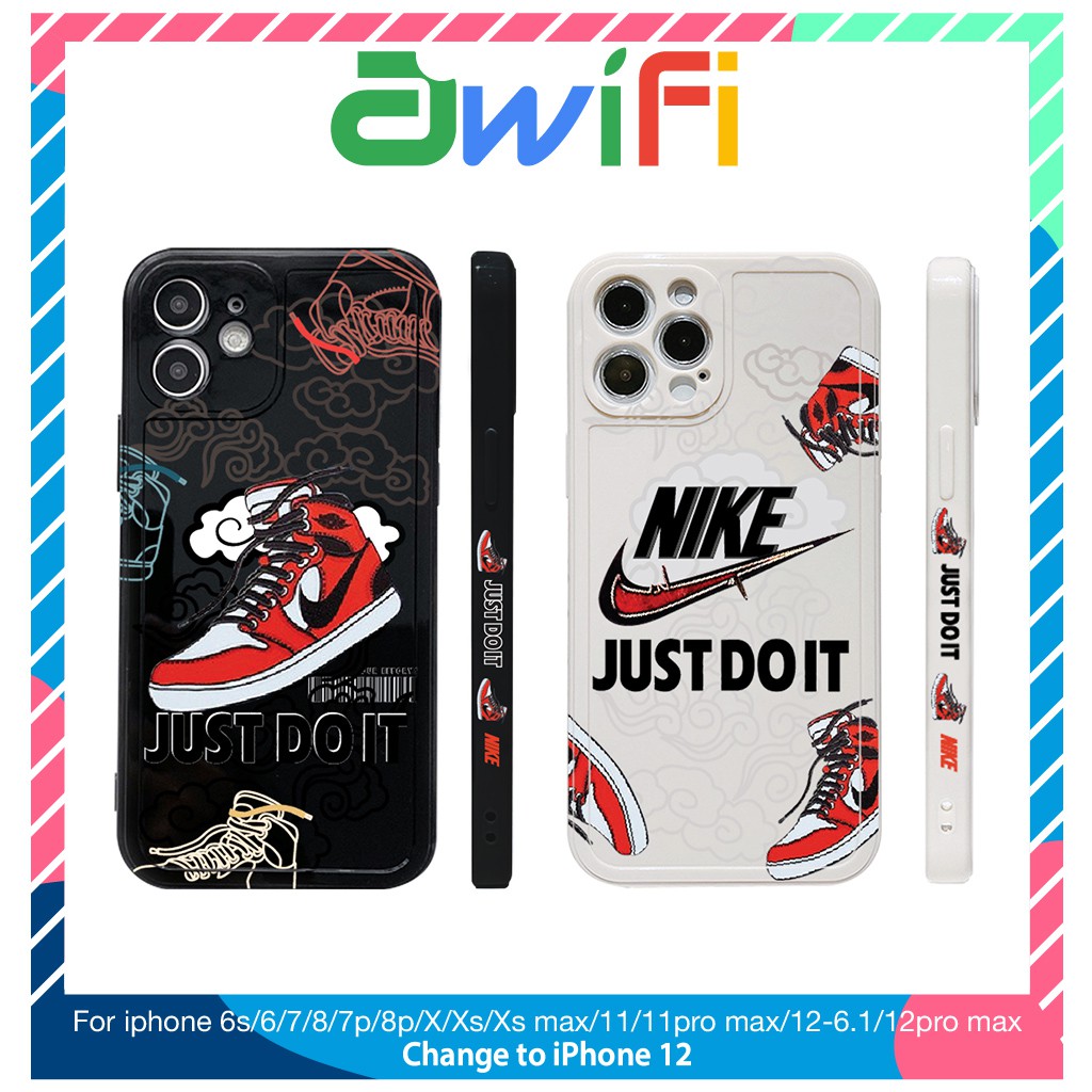 Ốp lưng iphone viền nổi bóng mặt Just do it 6/6plus/6s/6splus/7/7plus/8/8plus/x/xr/xs/11/12/pro/max/promax - Awifi A1-11