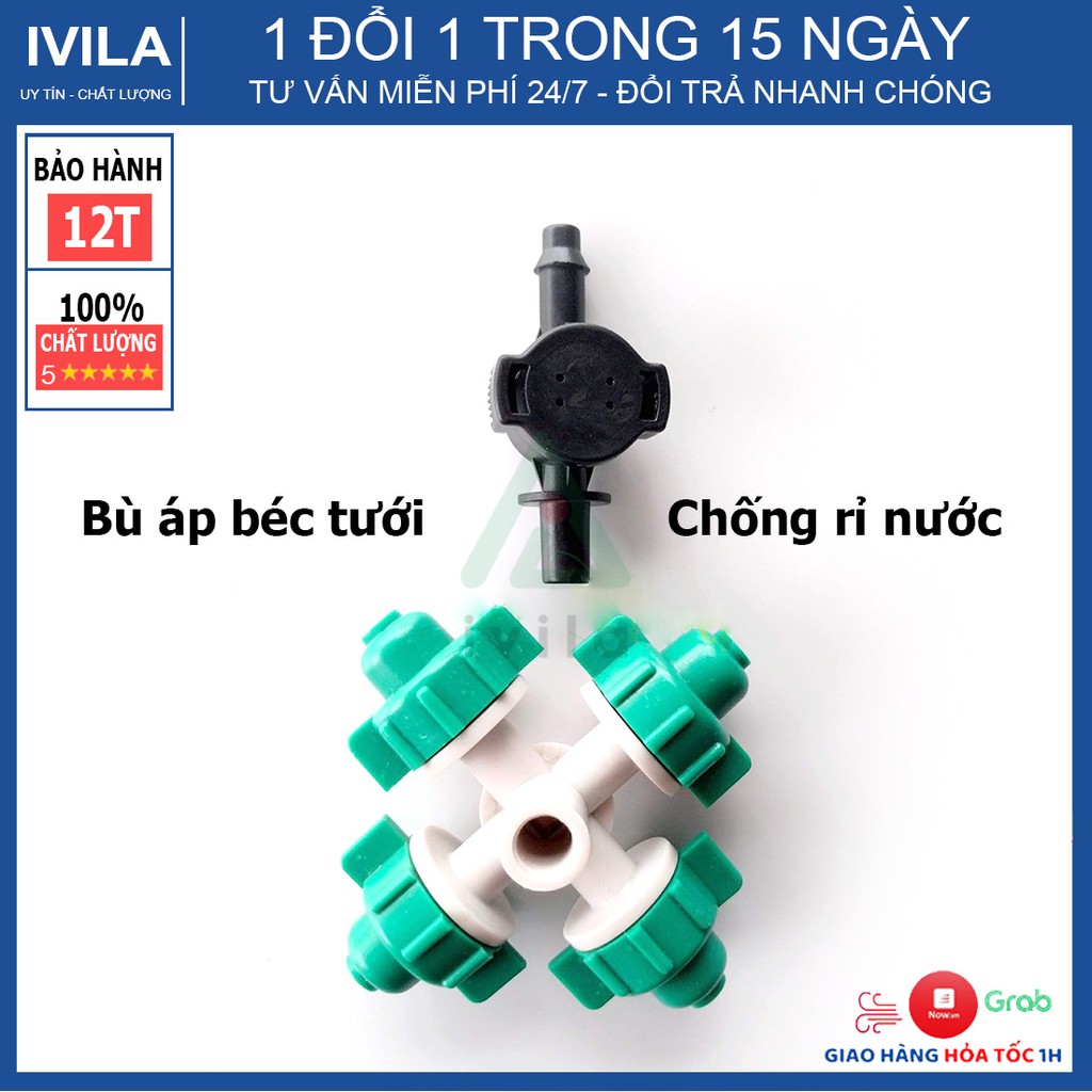 Van chống rỉ nước 1 đầu gân 1 đầu trơn - Phụ kiện tưới an toàn hiệu quả - Hạn chế thất thoát nước - Bảo hành 12 tháng