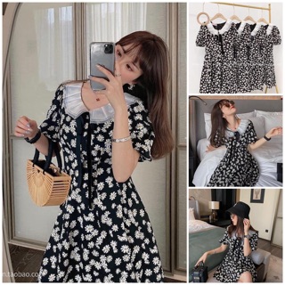 Đầm Daisy Cổ Bèo Thắt Nơ