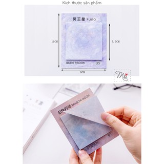 SET 2c Tập Giấy Note ghi chú Hành Tinh galaxy đẹp