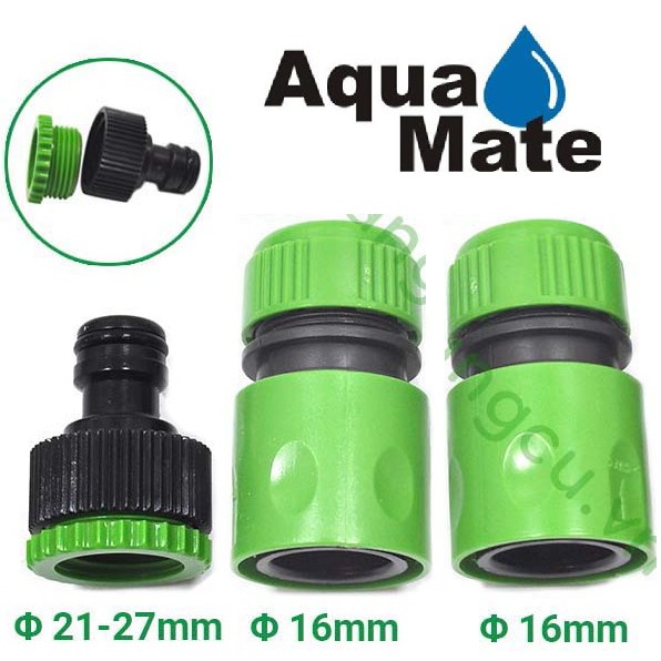 Bộ van vòi nước fi21 Sanwa và 3 khớp nối nhanh ống nước Aqua Mate