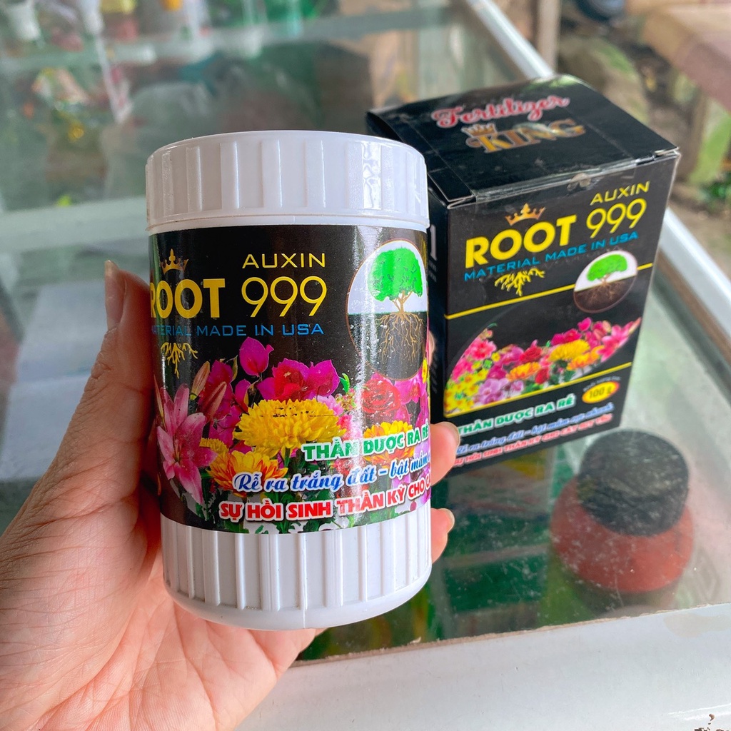 Thuốc kích thích ra rễ cực mạnh ROOT 999  hũ 100grBổ sung auxin, các chất chuyên dụng kích ra  rễ nhanh mạnh gấp 3 lần