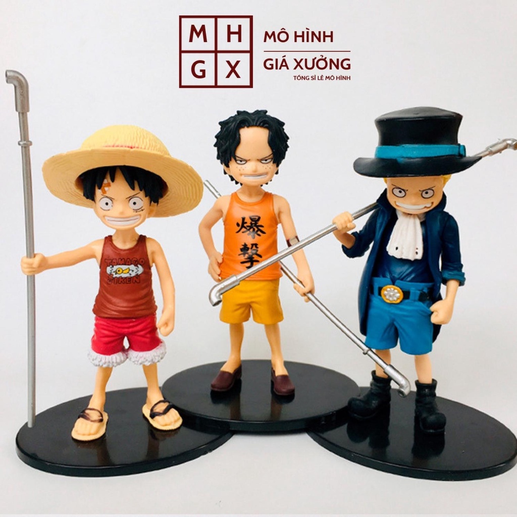 ( Có lẻ )  Mô Hình hồi nhỏ Luffy , ACE , Sabo , Sanji , Zoro  Cao 15cm - Figure Tượng One Piece