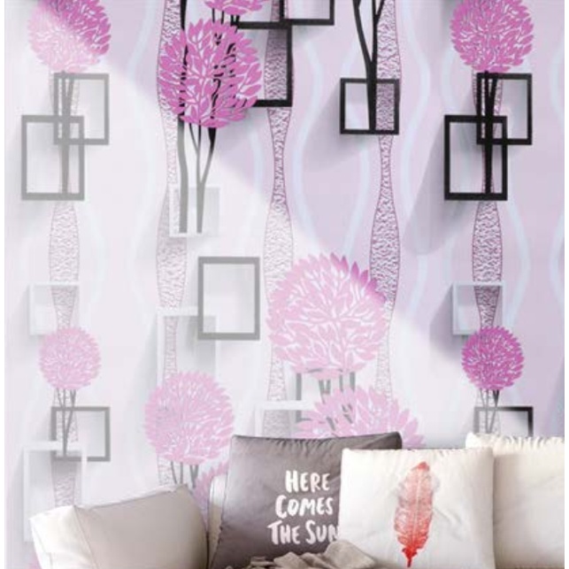 Decal giấy dán tường HOA TRÒN HỒNG MỚI khổ 45cm keo sẵn