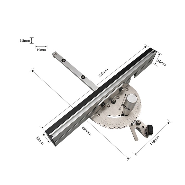 Bộ cữ cắt góc bàn cưa chốt bạc(bản đầy đủ)