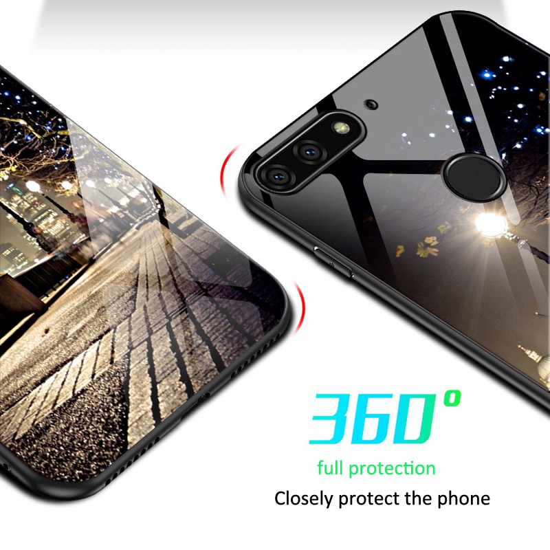 Ốp Mặt Kính Dạ Quang Cho Oppo A9 2020 A5 2020 A53 2020 A5S A3S A12 F11 Realme 3 Pro Pro Pro 2f A7 Realme C1