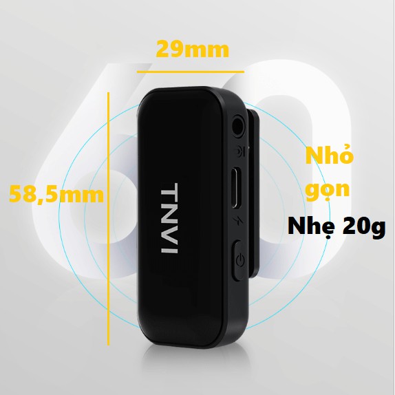 [Mã ELHACE giảm 4% đơn 300K] Micro cài áo không dây TNVI V3 PRO kẹp áo gọn nhẹ, thu âm tốt