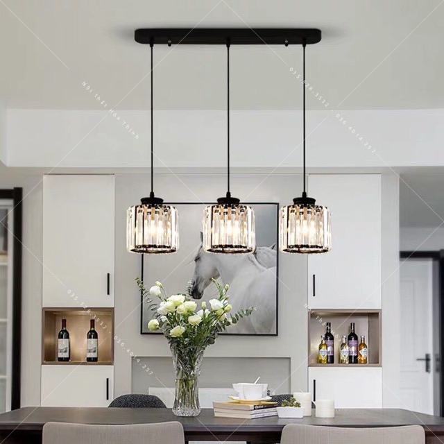 Đèn thả pha lê bộ 3 đèn