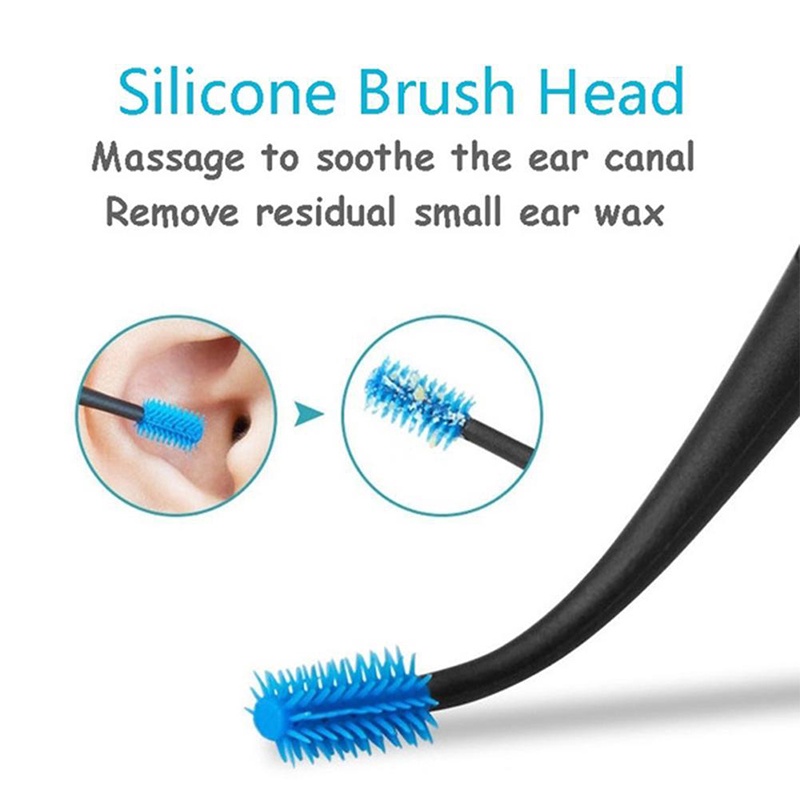 Dụng cụ lấy ráy tai bằng silicon mới Dụng cụ làm sạch tai Thanh làm sạch lỗ tai xoắn ốc