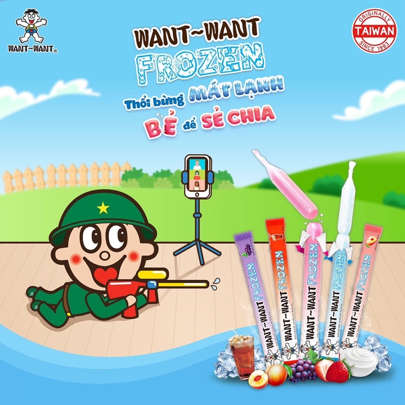 Bòn bon kem đá tuổi thơ Combo 20 cây kem đá Want Want