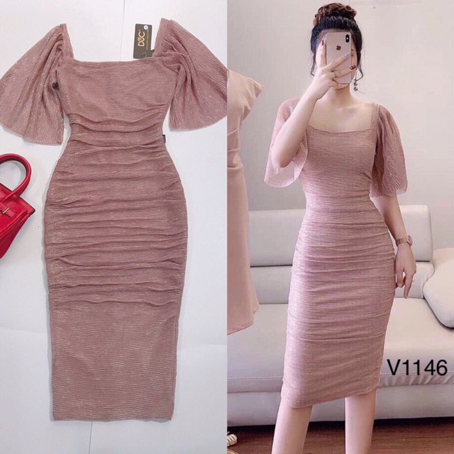 VÁY BODY HÀNG THIẾT KẾ (ảnh mẫu mặc và ảnh trải sàn do shop tự chụp) sz S, M, L FREE SHIP ĐẦM BODY V1146