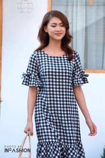 Đầm caro đuôi cá InFashion