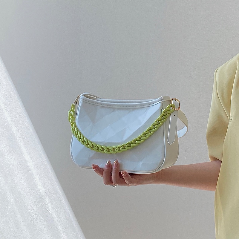 IELGY Túi Đeo Vai Hình Học Phối Dây Xích Thời Trang Cho Nữ