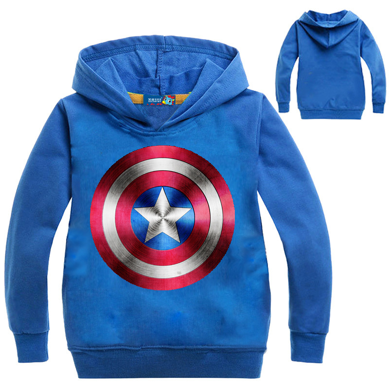 Áo Hoodie In Hình Khiên Captain America Thời Trang Cho Bé