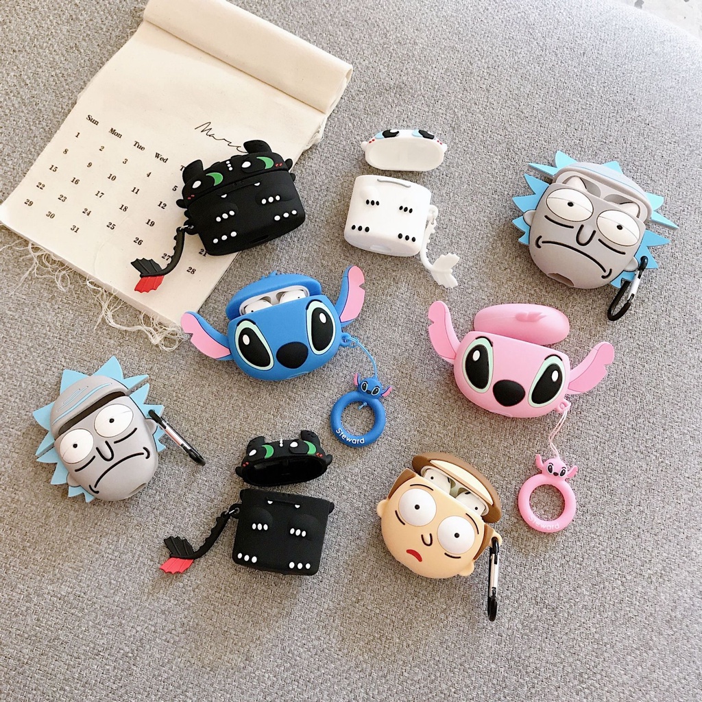 Vỏ Bảo Vệ Hộp Sạc Tai Nghe Bluetooth Không Dây Xiaomi I 12 Họa Tiết Hoạt Hình Dễ Thương Kèm Dây Đeo Tiện Dụng