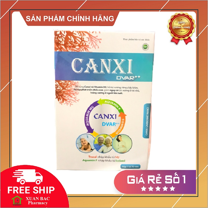viên uống bổ xương Canxi Dvar bổ sung canxi vitamin d3 k2 tăng chiều cao người lớn trẻ còi xương