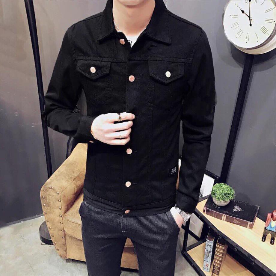 ÁO KHOÁC JEAN NAM CAO CẤP ĐEN THỜI TRANG CHẤT LIÊU ĐẸP VIET FASHION - ÁO THUN TRƠN BASIC ❕ 👈 *